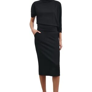 Elegant Black Midi Skirt